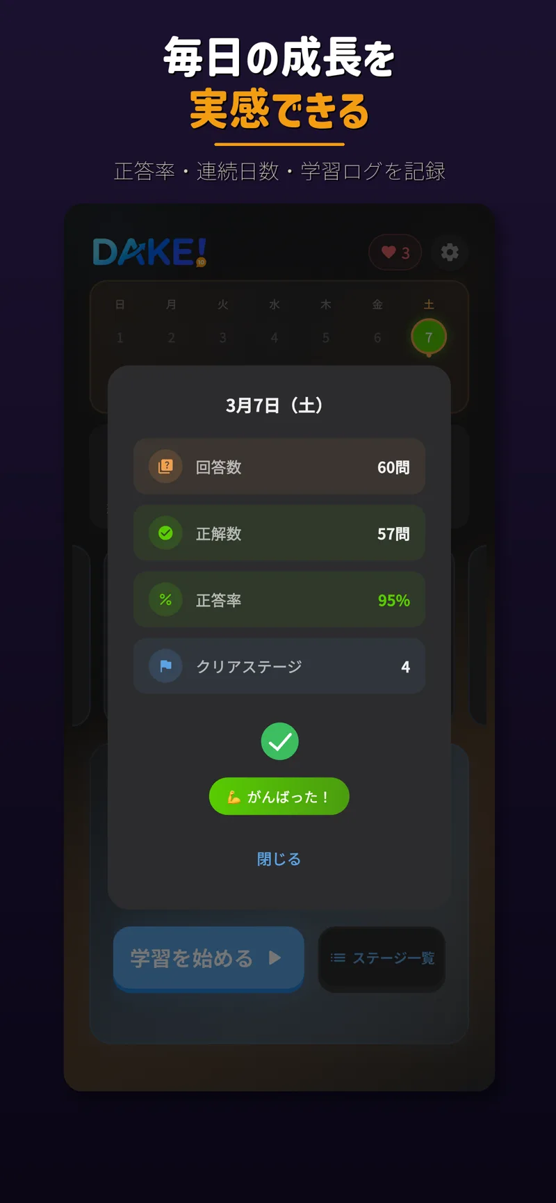 日次統計画面